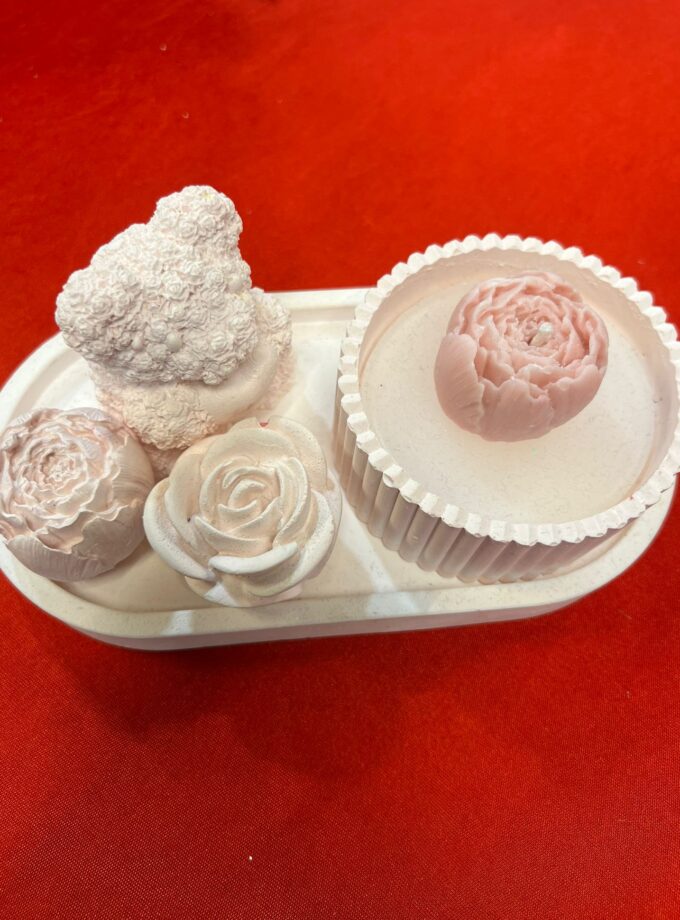 Çiçek Temalı Dekoratif Tepsi Seti